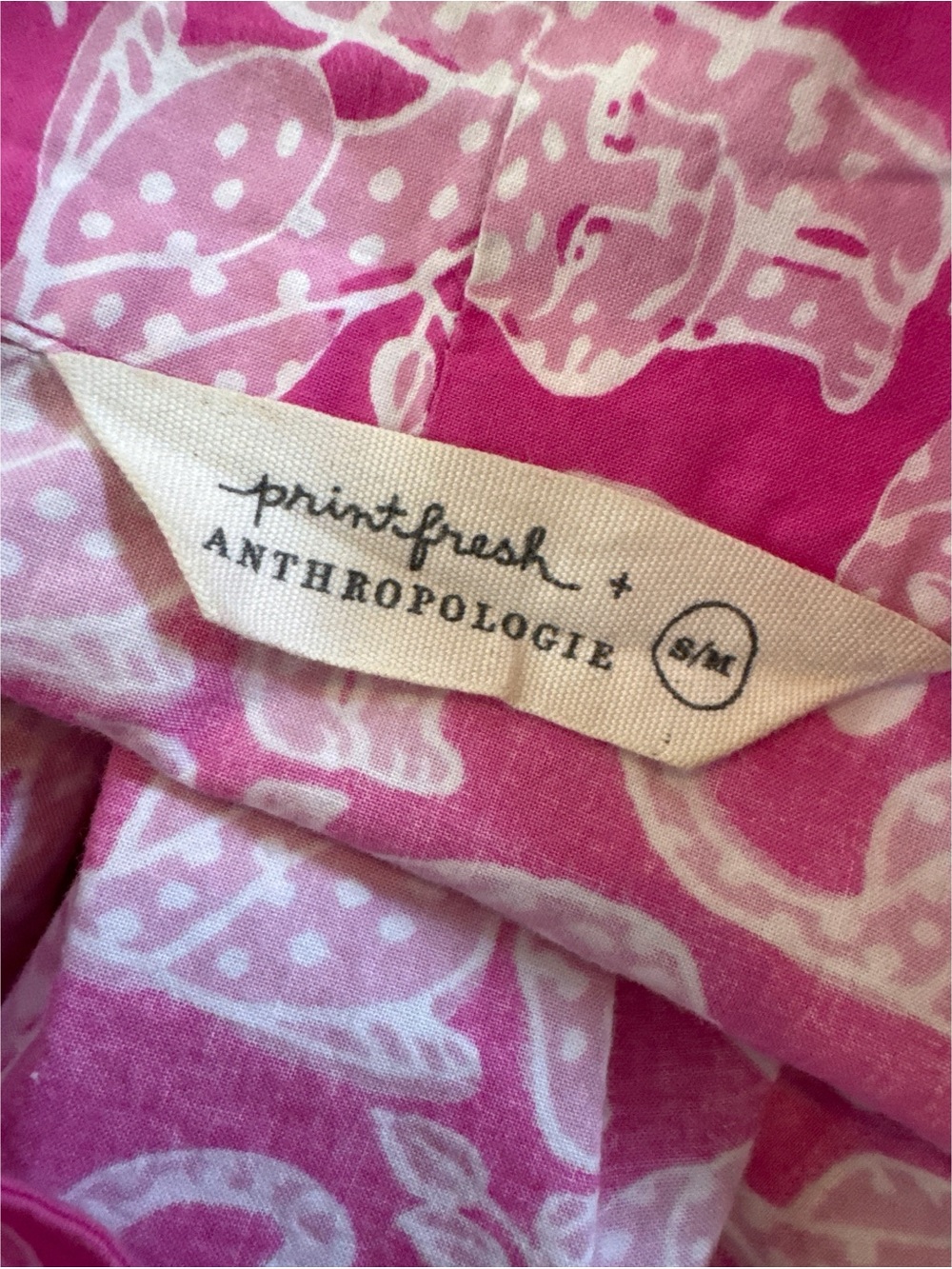 Printfresh Anthropologie Pink Leopard Robe Size Small Medium - Picture 5 of 5